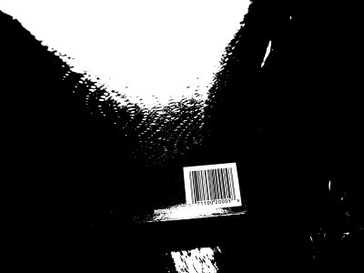 UPC barcode processed into mono