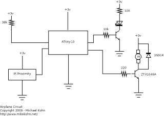 Balsa wood plane with motor schematic